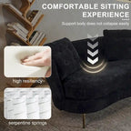 Velvet Loveseat Sofa with Golden Metal Legs