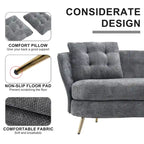 Velvet Loveseat Sofa with Golden Metal Legs