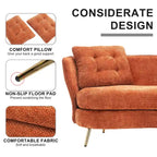 Velvet Loveseat Sofa with Golden Metal Legs