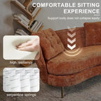 Velvet Loveseat Sofa with Golden Metal Legs