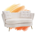 Velvet Loveseat Sofa with Golden Metal Legs