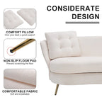 Velvet Loveseat Sofa with Golden Metal Legs