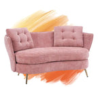 Velvet Loveseat Sofa with Golden Metal Legs