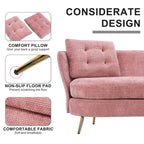 Velvet Loveseat Sofa with Golden Metal Legs