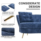 Velvet Loveseat Sofa with Golden Metal Legs