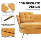 Velvet Loveseat Sofa with Golden Metal Legs