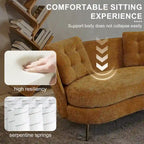 Velvet Loveseat Sofa with Golden Metal Legs