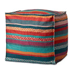 Gestreifter Boho-Pouf im Südwest-Stil