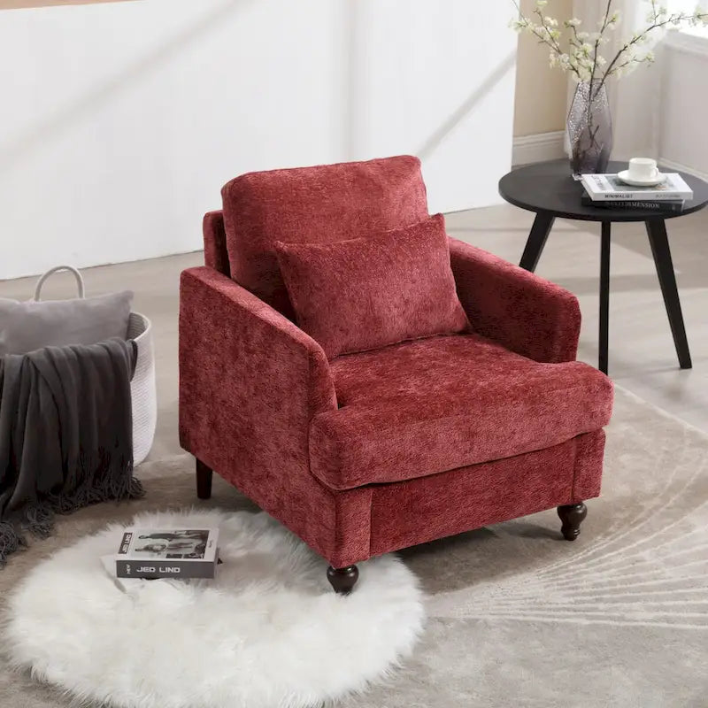 Sessel mit Holzrahmen, moderner Akzentstuhl für das Wohnzimmer