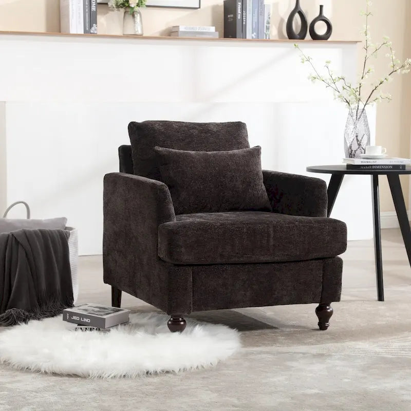 Sessel mit Holzrahmen, moderner Akzentstuhl für das Wohnzimmer