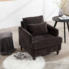 Sessel mit Holzrahmen, moderner Akzentstuhl für das Wohnzimmer