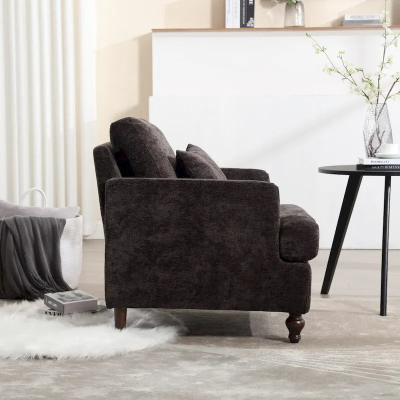 Sessel mit Holzrahmen, moderner Akzentstuhl für das Wohnzimmer