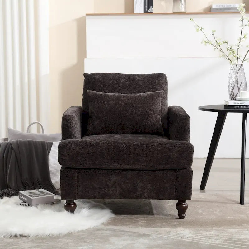 Sessel mit Holzrahmen, moderner Akzentstuhl für das Wohnzimmer