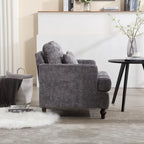 Sessel mit Holzrahmen, moderner Akzentstuhl für das Wohnzimmer