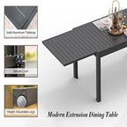 Ausziehbarer Terrassen-Esstisch, Aluminium-Gartentisch für 4-8 Personen