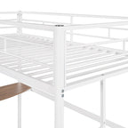Metal Loft Bed with Desk, Ladder and Guardrails