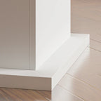 Wood Grain Tabletop with White Base – Dining, Conference & Office Desk