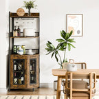 Eck-Weinschrank mit 5 Ebenen, LED-Beleuchtung und Glashalter