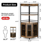 Eck-Weinschrank mit 5 Ebenen, LED-Beleuchtung und Glashalter