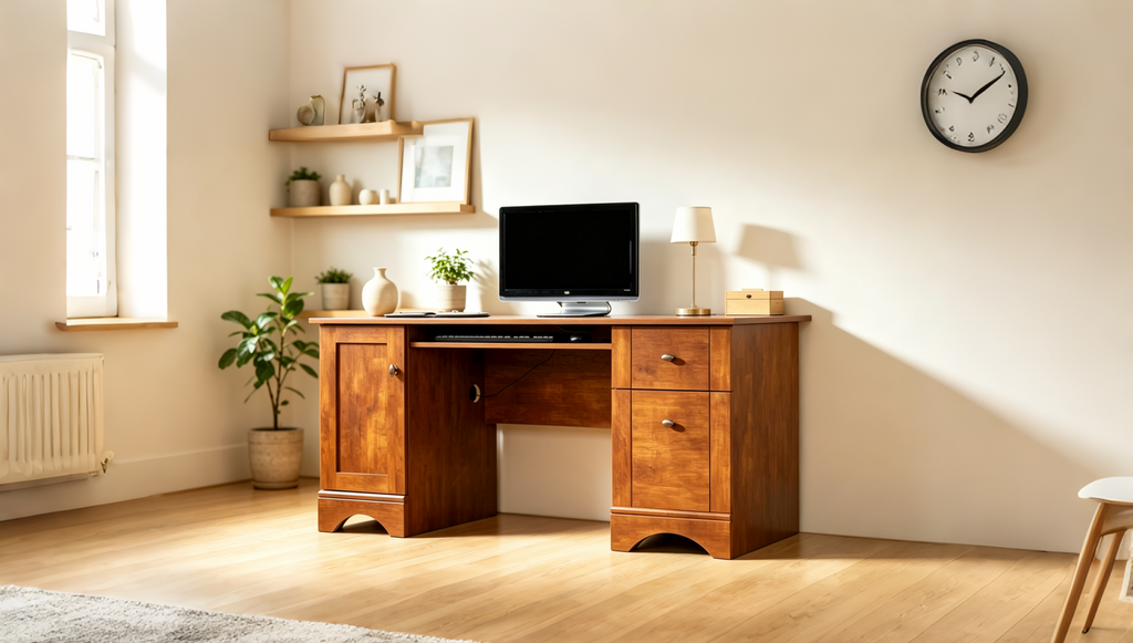 Home Office Computer Desk with Filing Cabinet